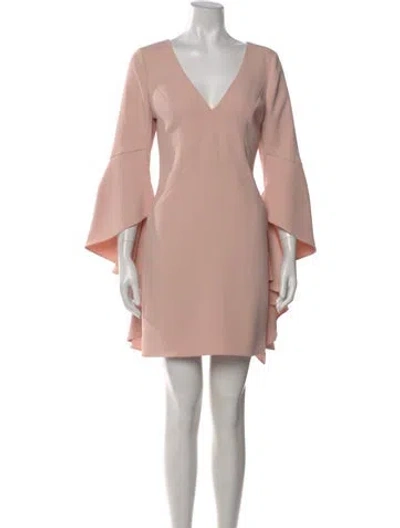 Pre-owned Halston Heritage V-neck Mini Dress In Neutral