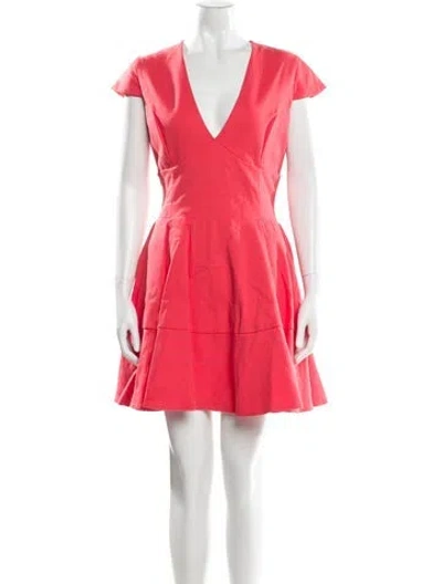 Pre-owned Halston Heritage V-neck Mini Dress In Pink