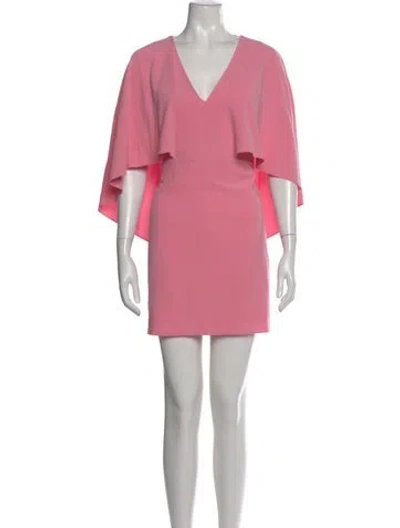 Pre-owned Halston Heritage V-neck Mini Dress In Pink