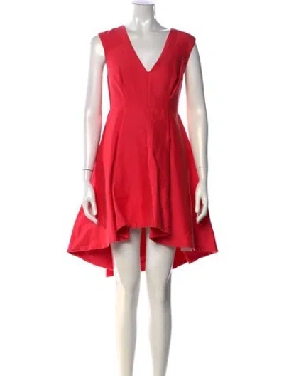 Pre-owned Halston Heritage V-neck Mini Dress In Pink