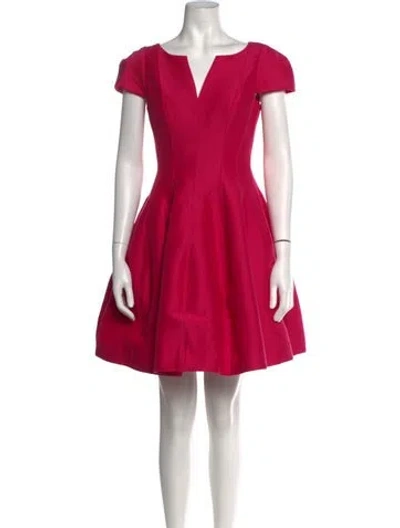 Pre-owned Halston Heritage V-neck Mini Dress In Pink
