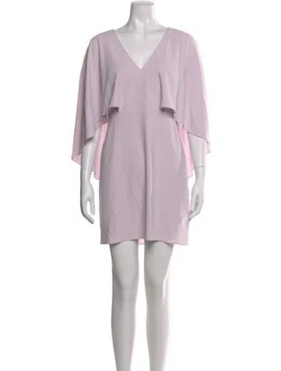 Pre-owned Halston Heritage V-neck Mini Dress In Purple