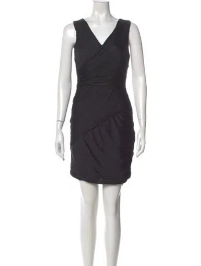 Pre-owned Halston Heritage V-neck Mini Dress W/ Tags In Gray