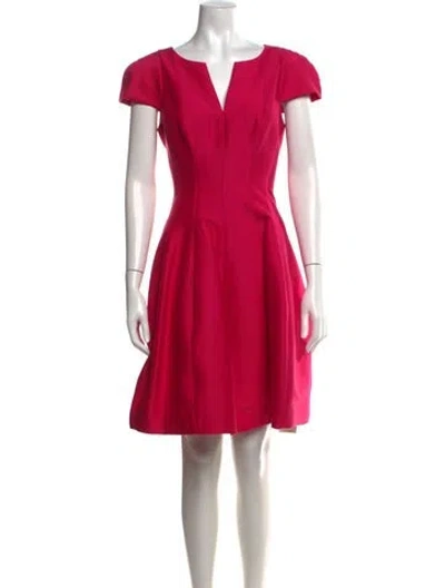 Pre-owned Halston Heritage V-neck Mini Dress W/ Tags In Pink