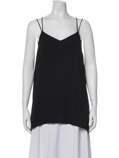 Pre-owned Halston Heritage V-neck Sleeveless Top In Black