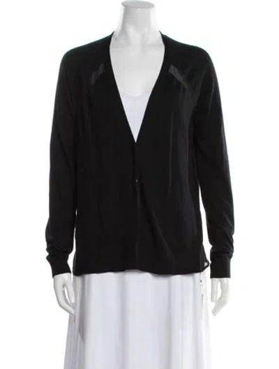 Pre-owned Halston Heritage V-neck Sweater In Black