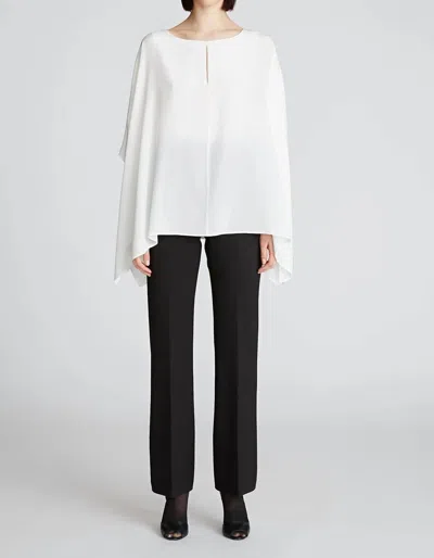 Halston Heritage Wendy Top In Crepe De Chine In Chalk In White