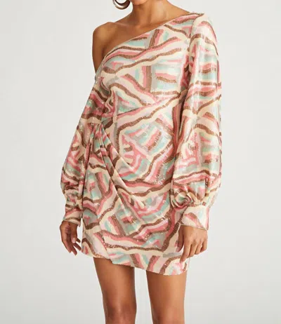 Halston Heritage Women's Kimora Dress In Geode Sequin In Neutral