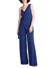 Halston Heritage Women's Zaria Asymmetric Matte Jersey Tie-waist Jumpsuit In Blue