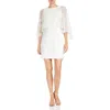 Halston Heritage Womens Chiffon Sheath Midi Dress In White