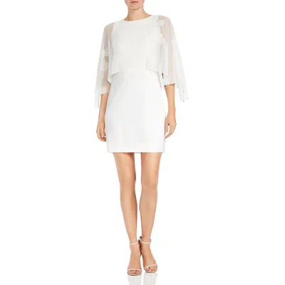 Halston Heritage Womens Chiffon Sheath Midi Dress In White