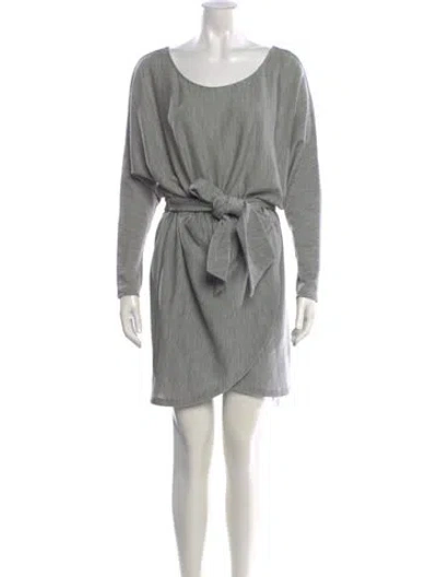 Pre-owned Halston Heritage Wool Mini Dress In Gray