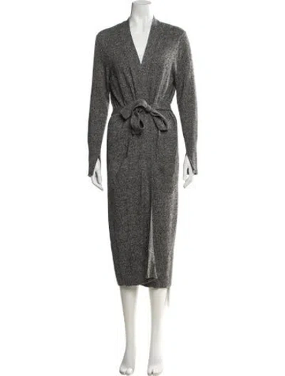 Pre-owned Halston Heritage Wool Robe In Grey