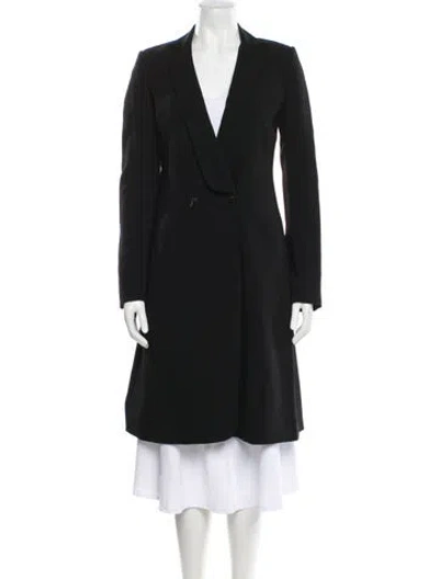 Pre-owned Halston Heritage Wool Trench Coat In Black