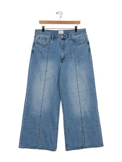 Pre-owned Halston High-rise Wide Leg Jeans In Blue