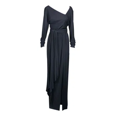 Pre-owned Halston Iconic  Matte Jersey Gown In Black
