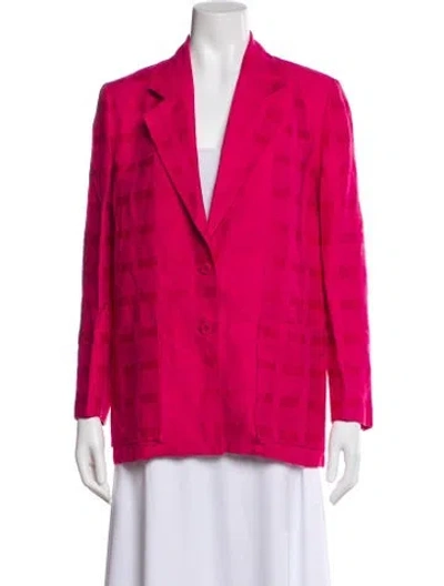 Pre-owned Halston Iii Printed Blazer In Pink