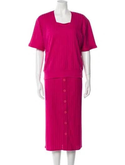 Pre-owned Halston Iii Vintage 1990's Skirt Set In Pink