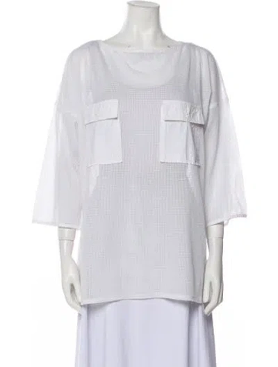Pre-owned Halston Iii Vintage 1990's Tunic In White