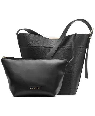 Halston Jagger Large Bucket Bag In Black