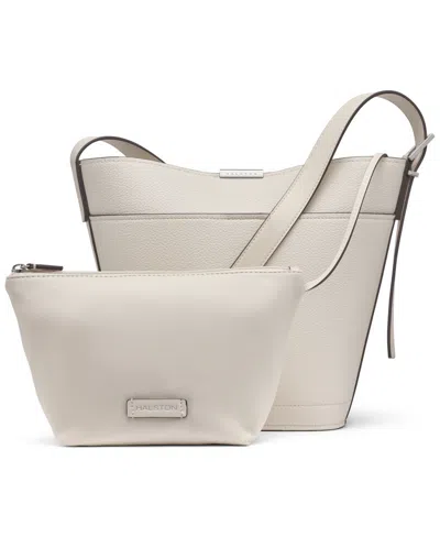 Halston Jagger Large Bucket Bag In  Cream