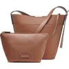 Halston Jagger Large Bucket Bag In Oak