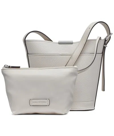 Halston Jagger Medium Bucket Bag In White