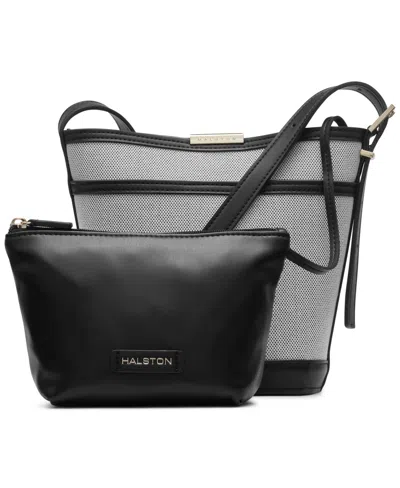 Halston Jagger Medium Bucket Bag In Black,gray