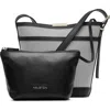 Halston Jagger Medium Bucket Bag In Black/natural