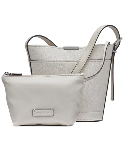 Halston Jagger Medium Bucket Bag In  Cream