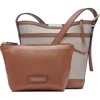 Halston Jagger Medium Bucket Bag In Oak/natural