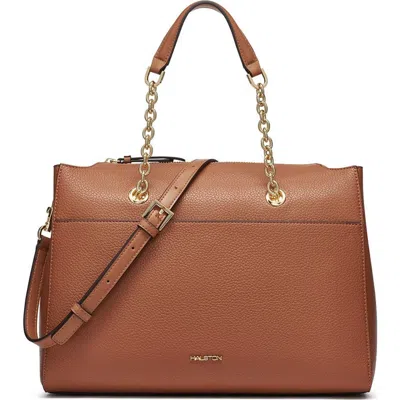 Halston Janis Satchel Bag In Oak