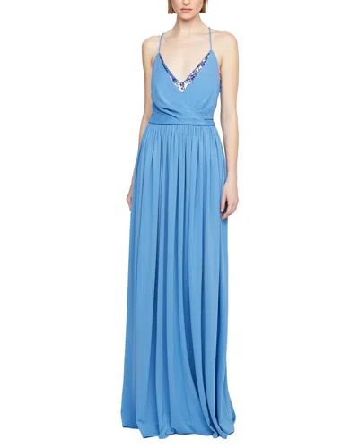 Halston Jeanne Matte Jersey Gown In Blue
