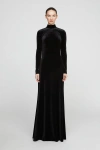 Halston Kaia Velvet Gown In Black