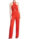 Halston Kaiya Womens Halter Open Back Jumpsuit In Multi
