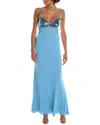 Halston Kasen Gown In Blue