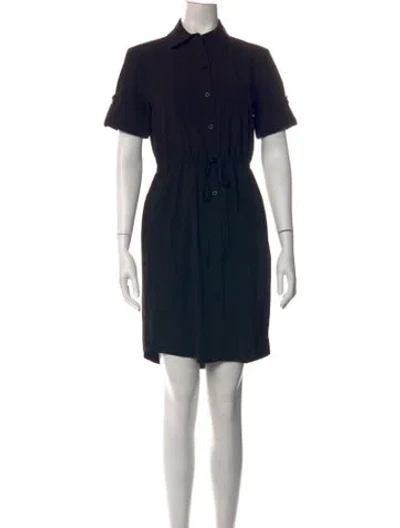 Pre-owned Halston Knee-length Dress In Black