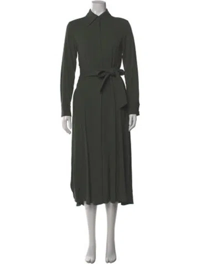 Pre-owned Halston Knee-length Dress In Green