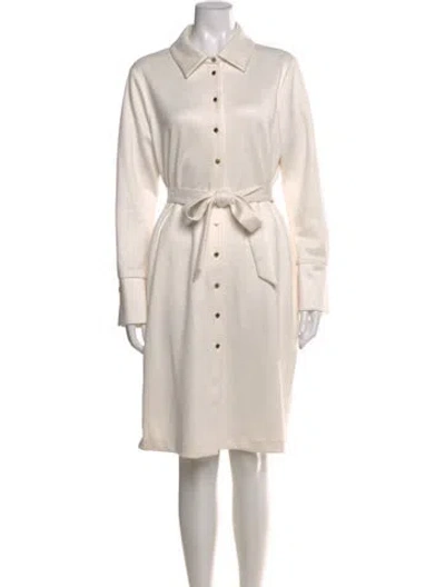 Pre-owned Halston Knee-length Dress In Neutral