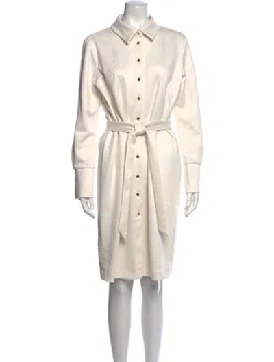 Pre-owned Halston Knee-length Dress In Neutrals