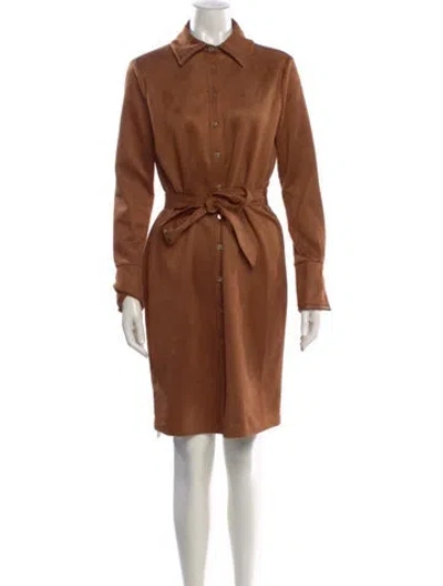 Pre-owned Halston Knee-length Dress In Pink