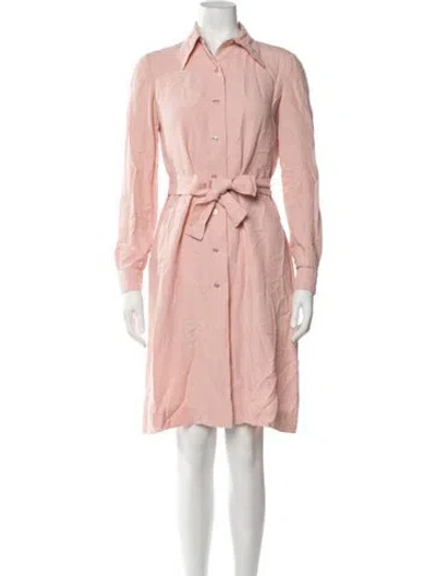 Pre-owned Halston Knee-length Dress In Pink