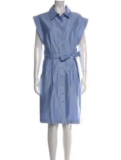 Pre-owned Halston Knee-length Dress W/ Tags In Blue