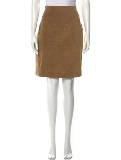 Pre-owned Halston Knee-length Skirt In Brown