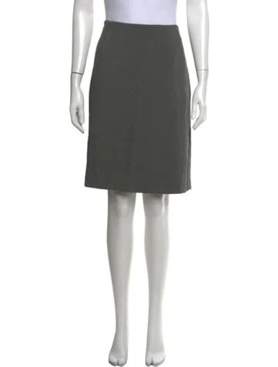 Pre-owned Halston Knee-length Skirt In Grey
