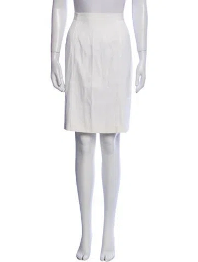 Pre-owned Halston Knee-length Skirt In White
