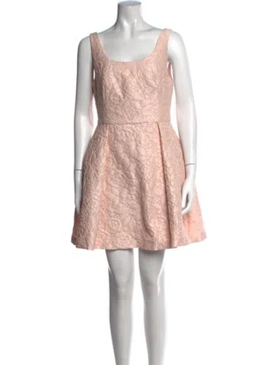 Pre-owned Halston Lace Pattern Mini Dress W/ Tags In Pink