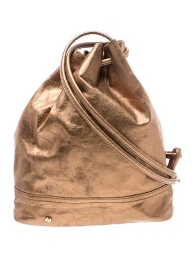 Pre-owned Halston Leather Bucket Bag In Neutral