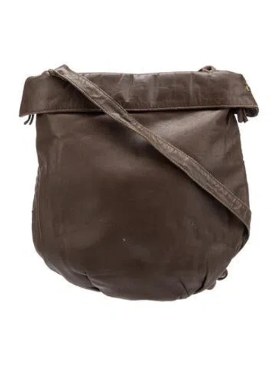 Pre-owned Halston Leather Crossbody In Brown