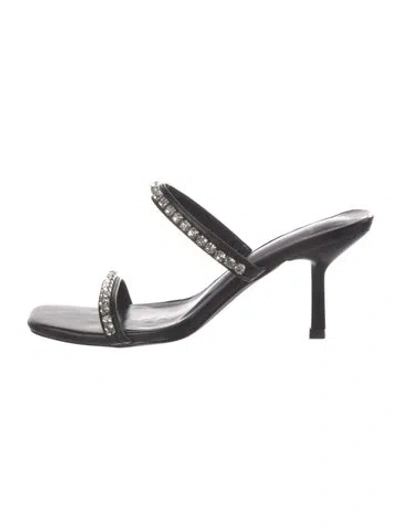 Pre-owned Halston Leather Mules In Black